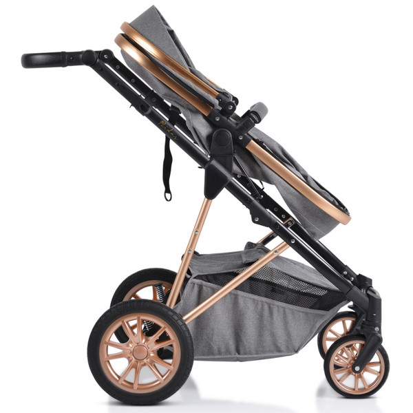Cangaroo Midas Grey 3-in-1 Combi Kinderwagen incl. i-Size Autostoel
