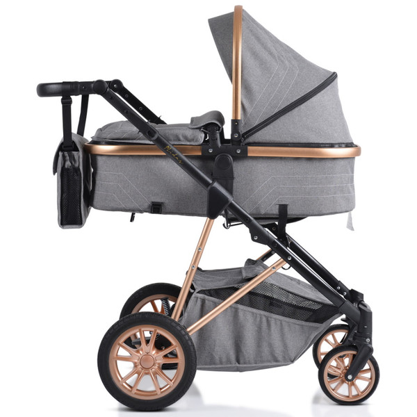 Cangaroo Midas Grey 3-in-1 Combi Kinderwagen incl. i-Size Autostoel