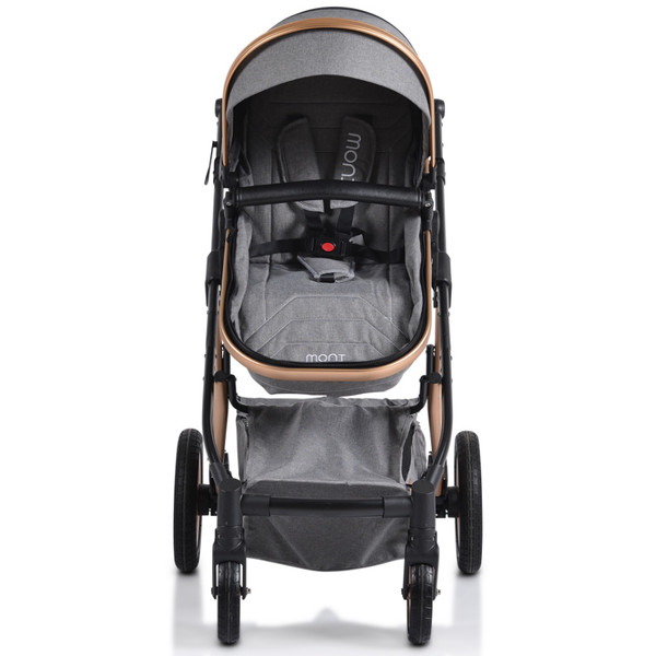 Cangaroo Midas Grey 3-in-1 Combi Kinderwagen incl. i-Size Autostoel