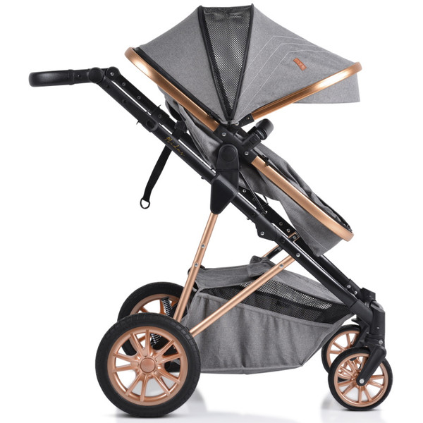 Cangaroo Midas Grey 3-in-1 Combi Kinderwagen incl. i-Size Autostoel