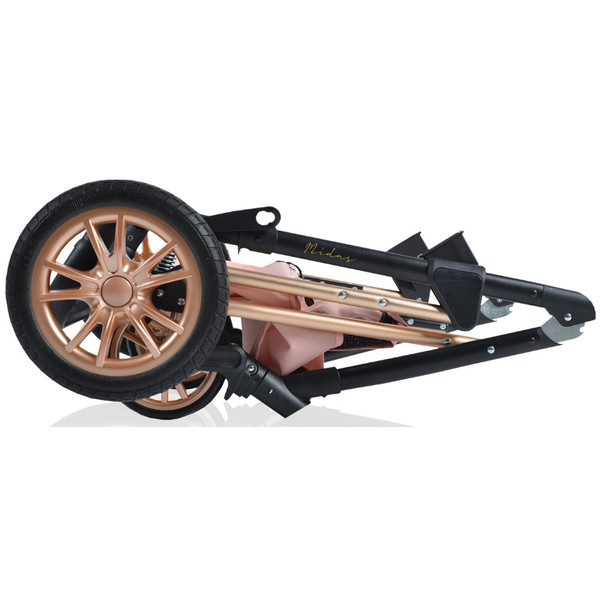Cangaroo Midas Pink 3-in-1 Combi Kinderwagen incl. Autostoel