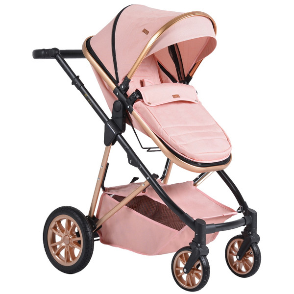 Cangaroo Midas Pink 3-in-1 Combi Kinderwagen incl. Autostoel