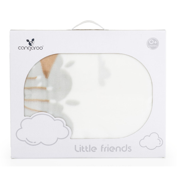 Cangaroo Sherpa Little Friends Grey 80 x 110 cm Wiegdeken 111881