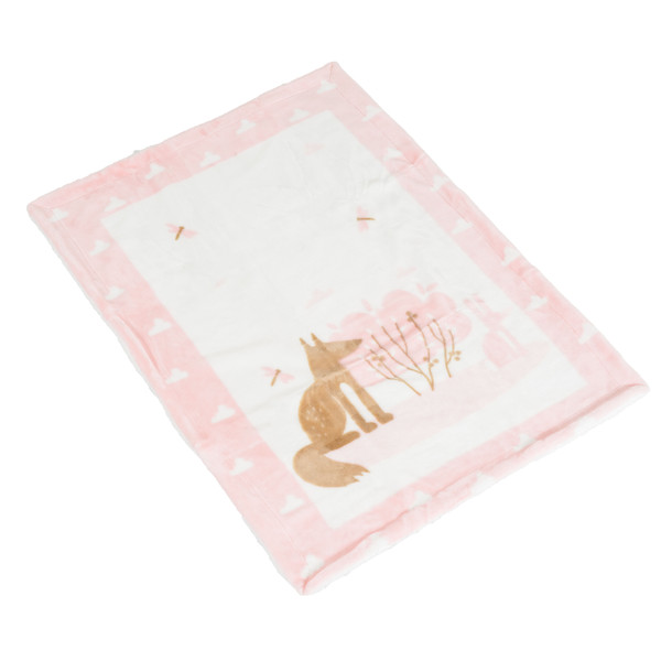 Cangaroo Sherpa Little Friends Pink 80 x 110 cm Wiegdeken 111880