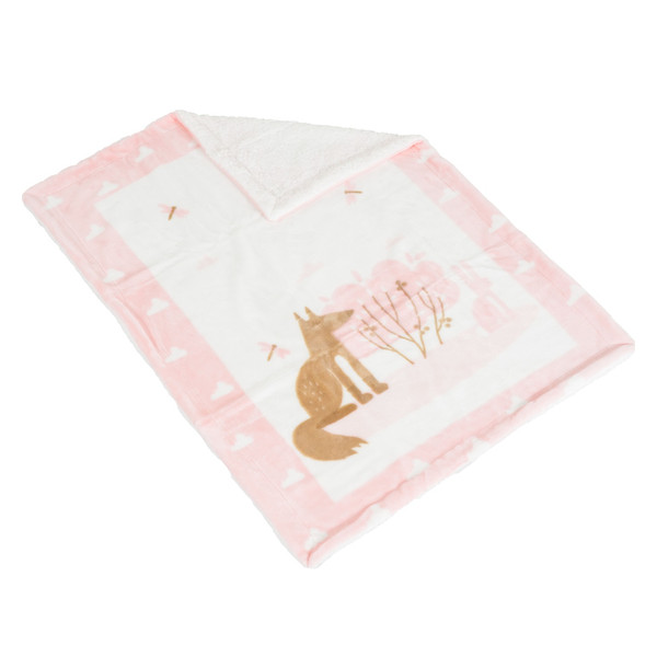 Cangaroo Sherpa Little Friends Pink 80 x 110 cm Wiegdeken 111880