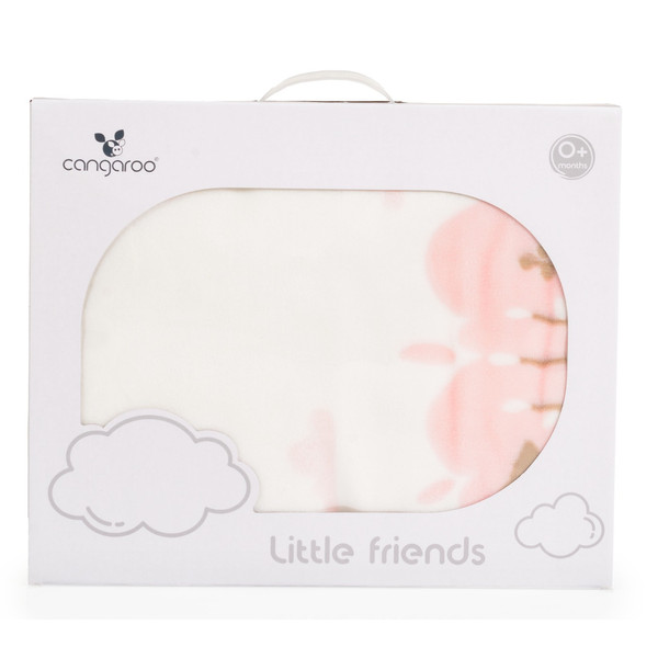 Cangaroo Sherpa Little Friends Pink 80 x 110 cm Wiegdeken 111880