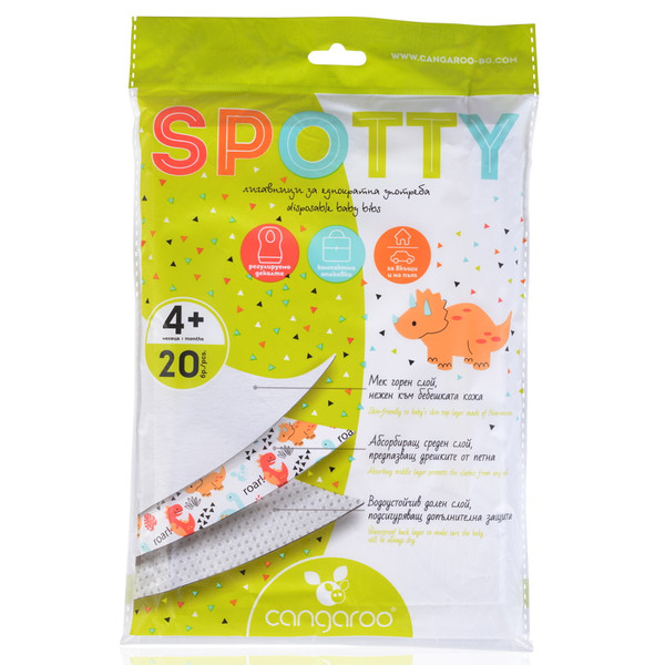 Cangaroo Spotty 20 Stuks Wegwerp Slabbetjes 7087