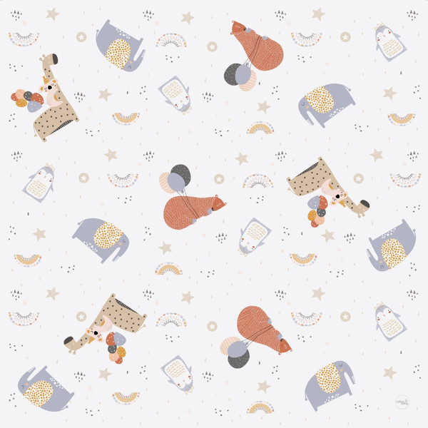 Ceba Giraffe & Friends 120 x 120 cm Beschermende Speel- en Knutselmat W-308-000-637