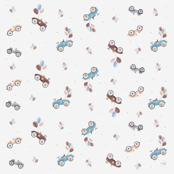 Ceba Retro Cars 120 x 120 cm Beschermende Speel- en Knutselmat W-308-000-640