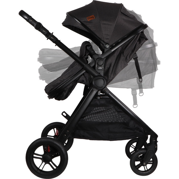 Ding Liam Anthracite 3-in-1 Combi Kinderwagen Incl. Autostoel DI-381711