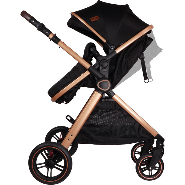 Ding Liam Black/Rose 3-in-1 Combi Kinderwagen Incl. Autostoel DI-381712