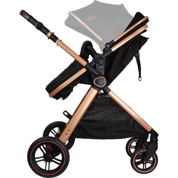 Ding Liam Black/Rose 3-in-1 Combi Kinderwagen Incl. Autostoel DI-381712