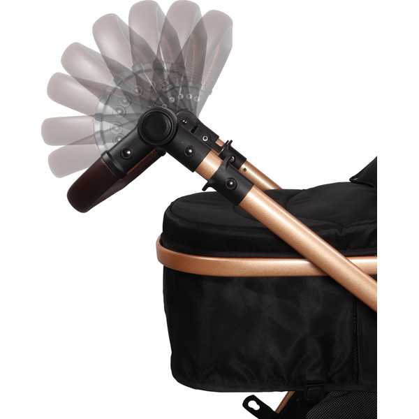 Ding Liam Black/Rose 3-in-1 Combi Kinderwagen Incl. Autostoel DI-381712