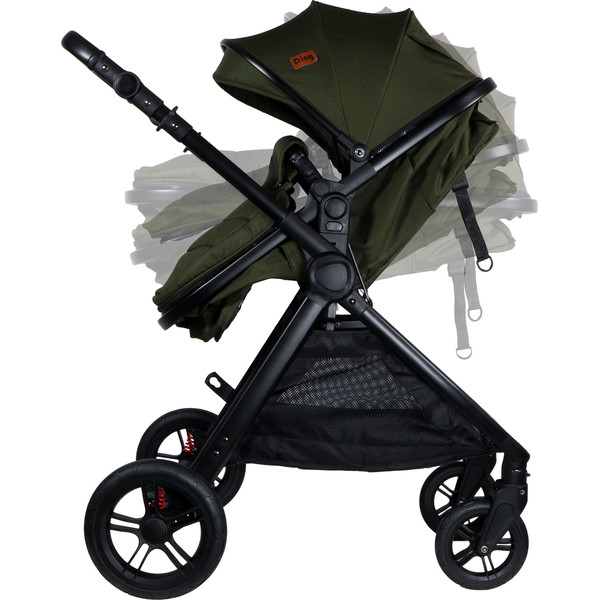 Ding Liam Forest Green 3-in-1 Combi Kinderwagen Incl. Autostoel DI-381713