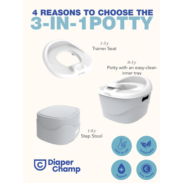DiaperChamp PottyChamp Clay Sand 3-in-1 Potje 6112