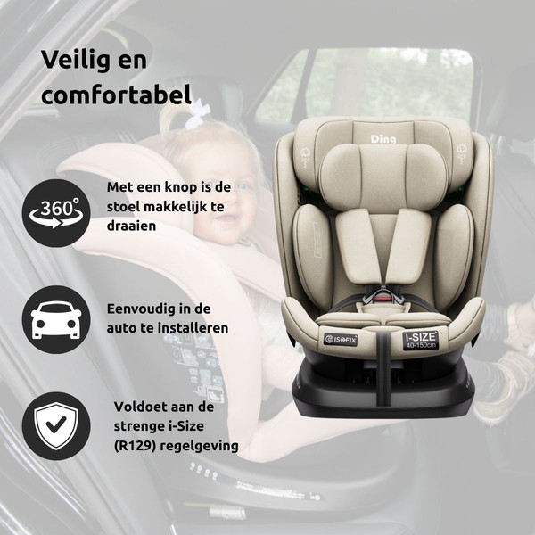 Weekendaanbieding: Ding Aiden Pink 40-150 cm 360° i-Size Autostoel