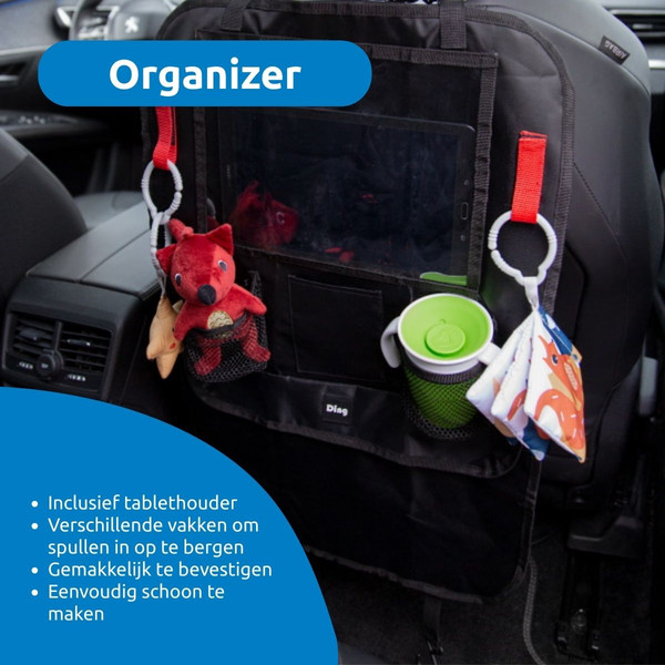 Ding Autostoel Organizer met Tablethouder