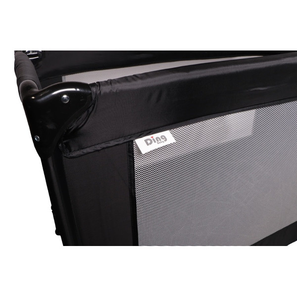 Ding Basic Black Complete Logeerset Campingbedje + Opvouwbaar Matras in Tas