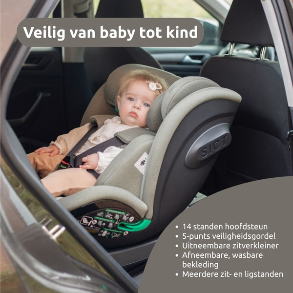 Ding Fynn Black 40-150 cm 360° i-Size Autostoel
