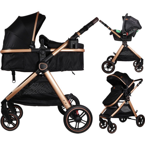 Ding Liam Black/Rose 3-in-1 Combi Kinderwagen Incl. Autostoel DI-381712