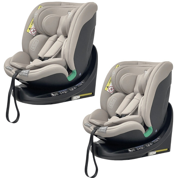 Weekendaanbieding: Ding Mae Taupe 40-150 cm 360° i-Size Autostoel - Set van 2