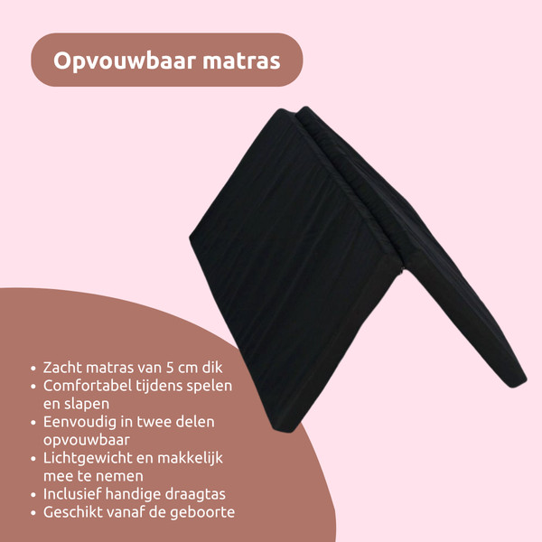 Ding Opvouwbaar Boxmatras in Tas 88 x 88 cm