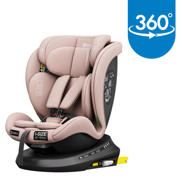 Ding Aiden Pink 40-150 cm 360° i-Size Autostoel - Set van 2