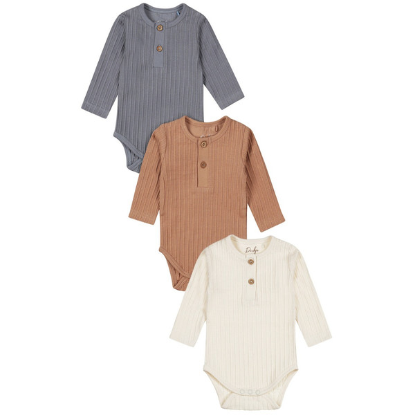 Dirkje Organic Blue Maat 62/68 Lange Mouw Romper 3 Stuks WN1261 NOOS