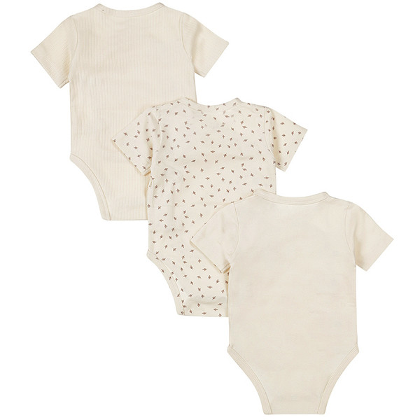 Dirkje Organic Off White Maat 44 2-laags Overslag Romper 3 Stuks WN1242 NOOS