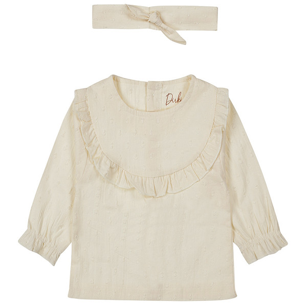 Dirkje Organic Off White Maat 50 Blouse Lange Mouw met Haarband WN1222 NOOS