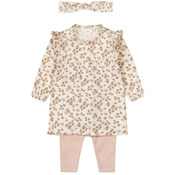 Dirkje Organic Off White Maat 68 Flowers Jurkje met Legging WN1211 NOOS