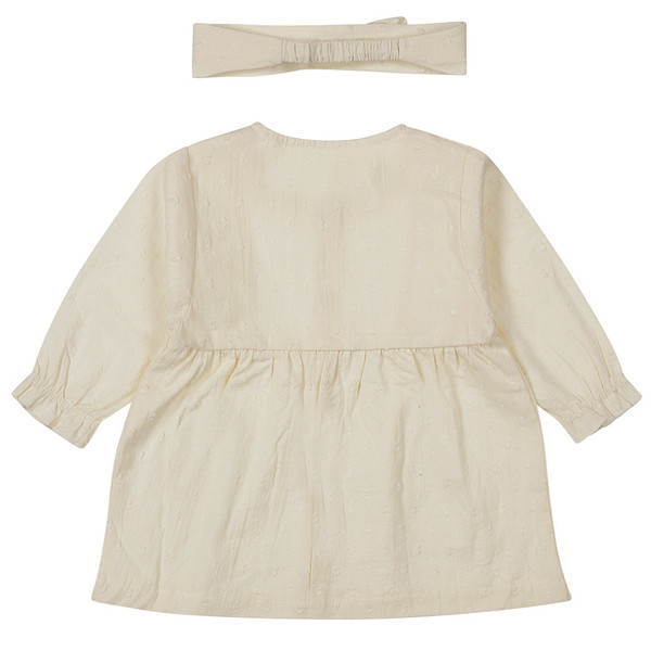 Dirkje Organic Off White Maat 62 Ruffle Jurkje met Haarband WN1225 NOOS