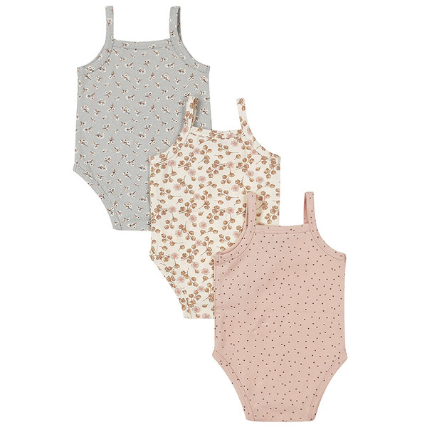 Dirkje Organic Pink Maat 86/92 Mouwloze Romper 3 Stuks WN1202 NOOS