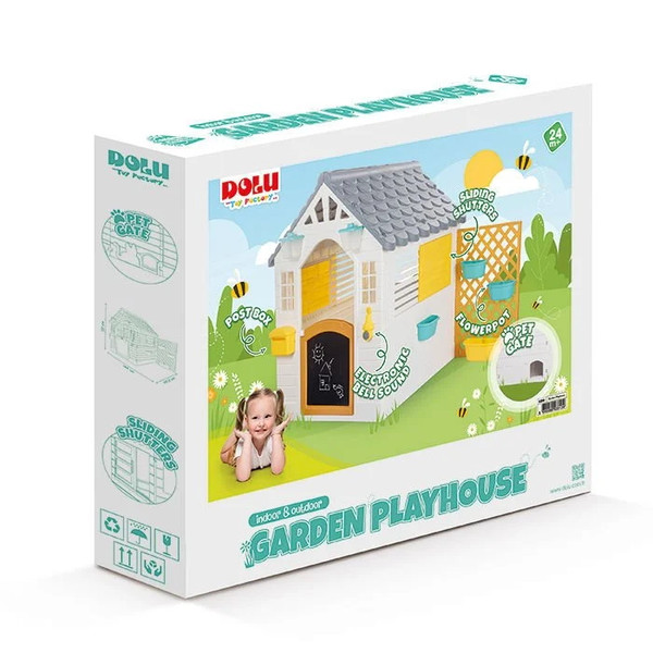 Dolu Garden Wit/Grijs Speelhuisje met Accessoires 3310
