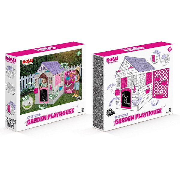 Dolu Garden Wit/Roze Speelhuisje met Accessoires 2578