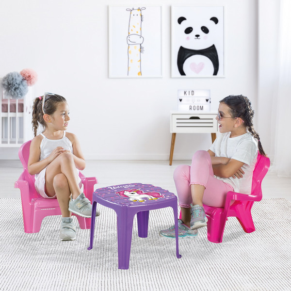 Dolu Unicorn Roze Tafel met Stoeltjes 2503