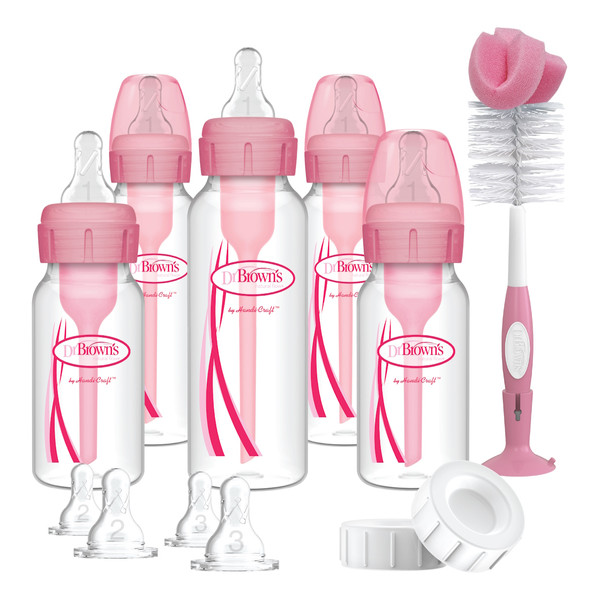 Dr. Brown's Options+ Anti-colic Roze Smalle Hals Gift Set SB05307-INTLX