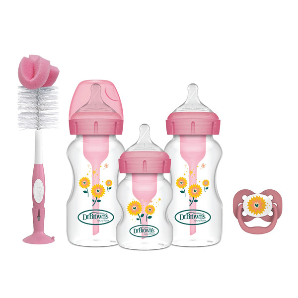 Dr Brown's Options+ Anti-colic Roze Brede Hals Gift Set WB03610-INTLX