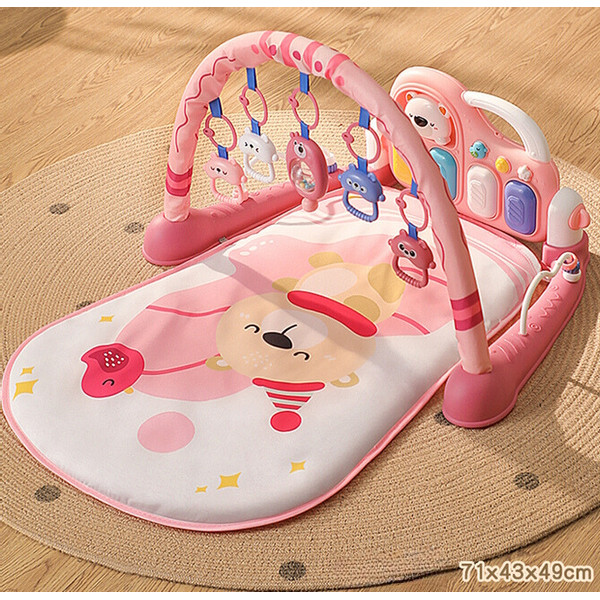 Eco Toys Bear & Bird Roze Multifunctioneel Speelkleed met Speelboog HC670921