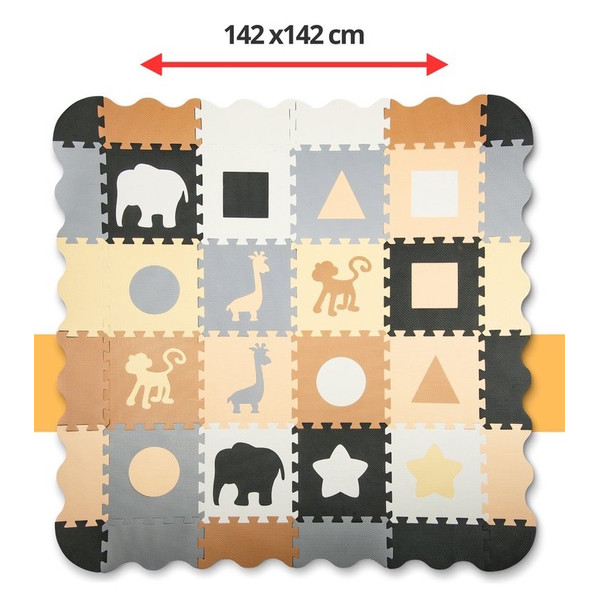Eco Toys Beige Schuimrubber 16-Delige XL Vloermat HC618974