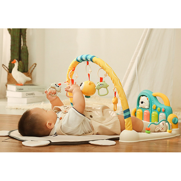 Eco Toys Cute Bear Groen Multifunctioneel Speelkleed met Speelboog HC641245