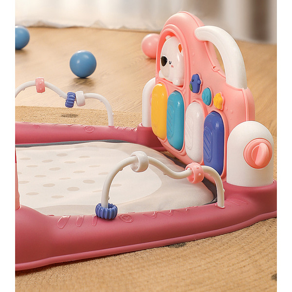 Eco Toys Cute Bear Roze Multifunctioneel Speelkleed met Speelboog HC670920
