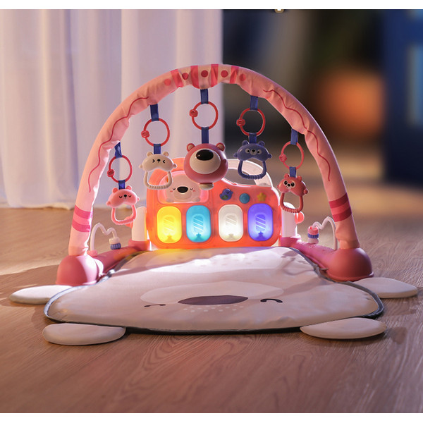 Eco Toys Cute Bear Roze Multifunctioneel Speelkleed met Speelboog HC670920