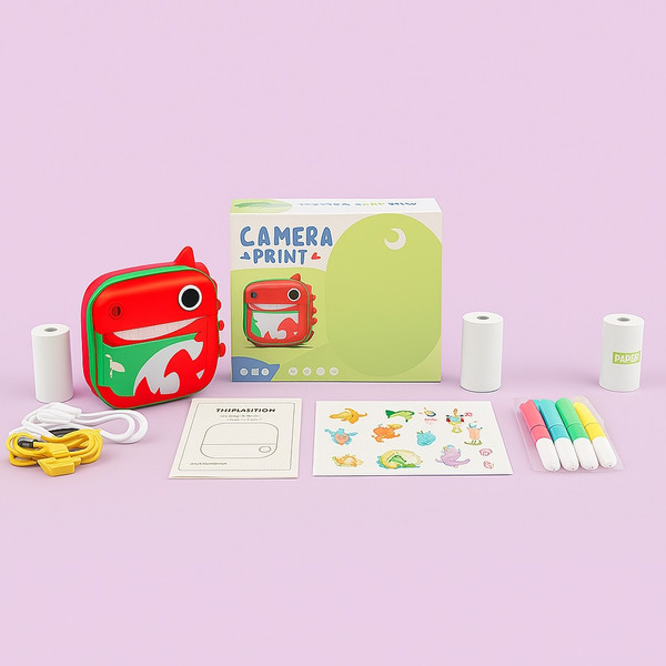 Eco Toys Dino Rood Print Digitale Kindercamera HC638018