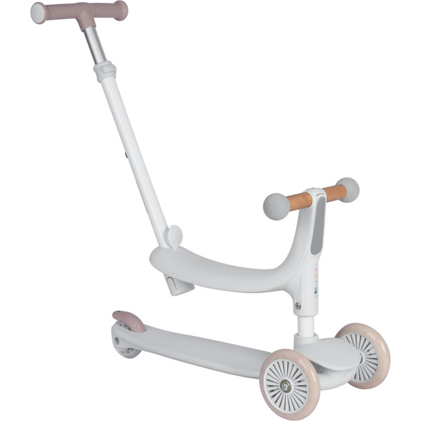 Eco Toys Flynn Wit/Beige 3-in-1 Kinderstep met Duwstang