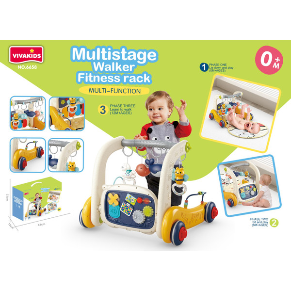 Eco Toys Geel 3-in-1 Speelkleed en Loopwagen HC623155