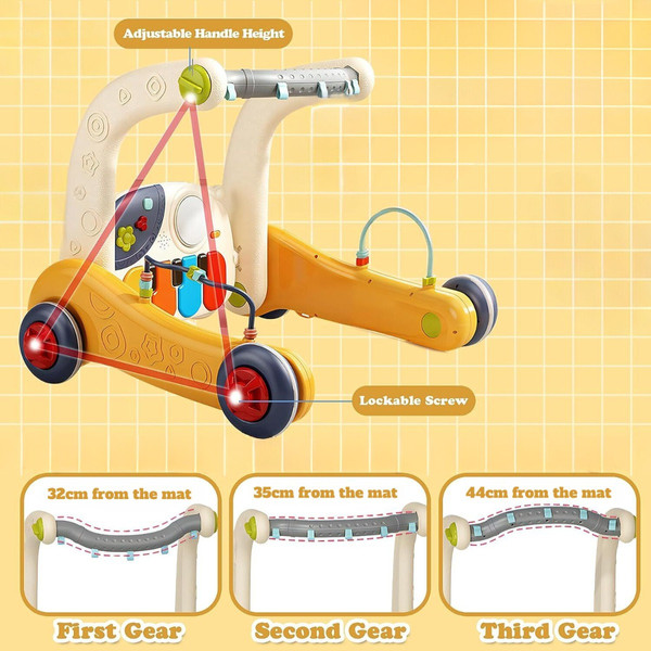 Eco Toys Geel 3-in-1 Speelkleed en Loopwagen HC623155