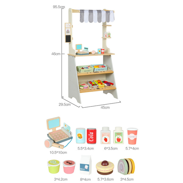 Eco Toys Houten Supermarkt Inclusief Accessoires HC610513