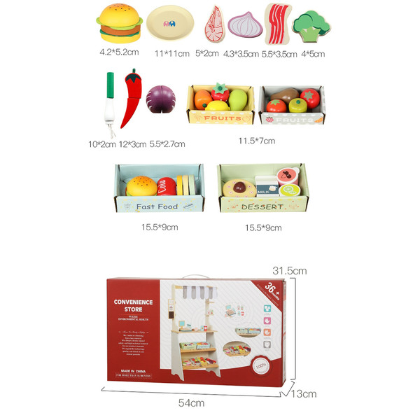 Eco Toys Houten Supermarkt Inclusief Accessoires HC610513