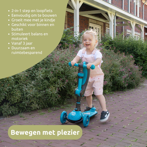 Eco Toys Lisa Blauw 2-in-1 Step/Loopfiets